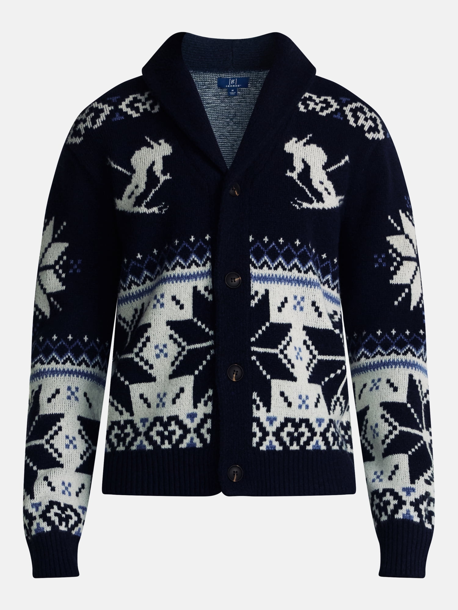 George Men's Novelty Shawl Collar Cardigan, Midweight, Sizes S-3XL