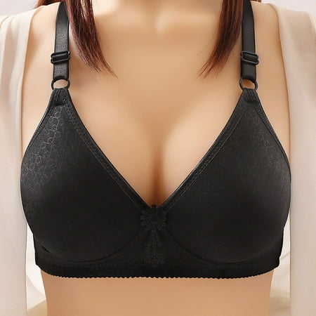 Staron Daisy Bras for Older Women Sport Everyday Wireless Push Up Bralettes Comfort No Underwire Bra Stretch Wirefree Plus Size Bras