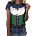 thumbnail image 1 of Pompotops Blouse Décontractée Mode Femme Imprimé Oktoberfest Col Rond T-Shirt Blouse Imprimée Tee Liquidation, 1 of 5