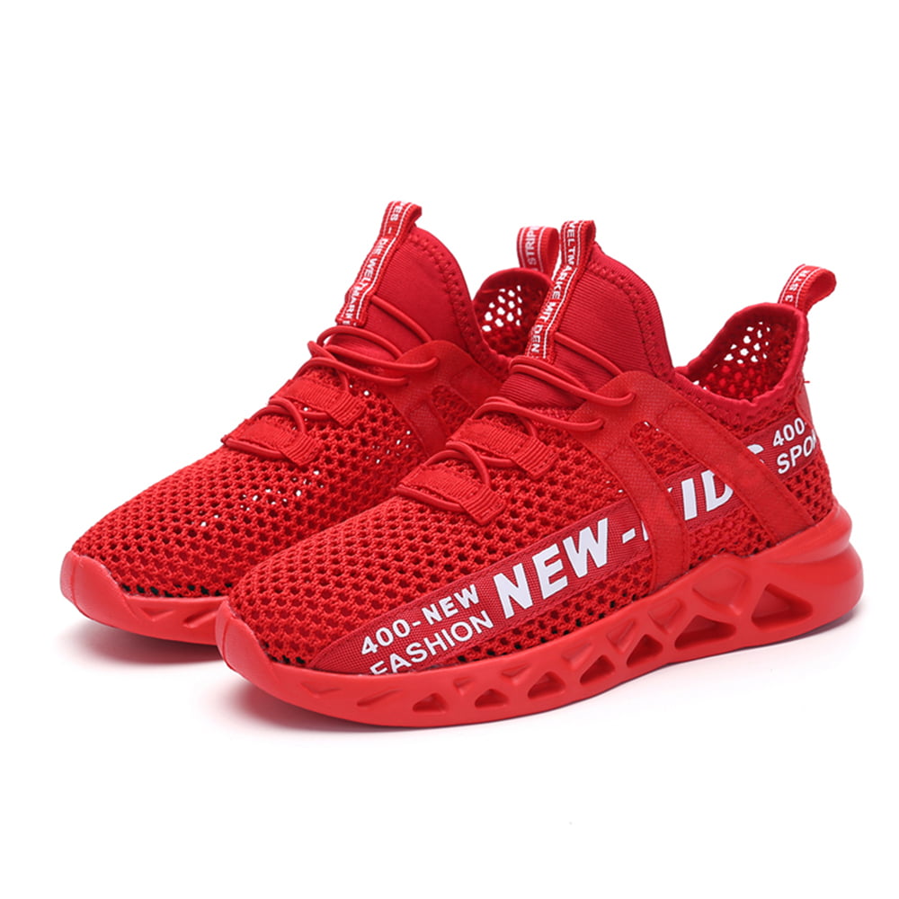 Childrens Sneakers Training Shoes Casual Shoes Outdoor Running Lightweight Fashion Breathable Non-Slip Velcro Boys and Girls