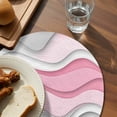 thumbnail image 4 of Round Placemats Pink White Gray 15 inch Set of 4 Table Mats for Dining Table Water Ripple Heat Resistant Non-Slip Kitchen & Home Decorative Place Mat Set, 4 of 8