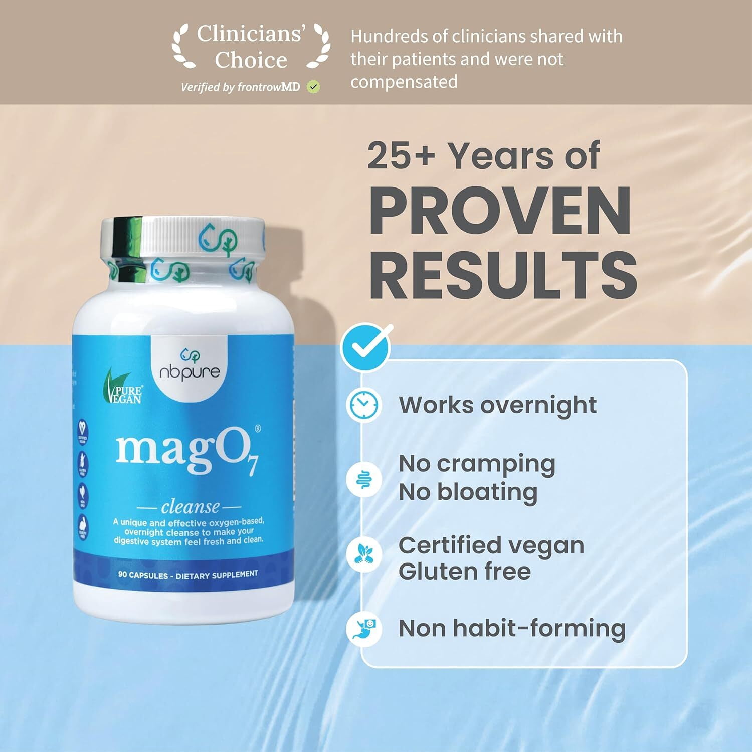 NBPure MagO7 Oxygenated Magnesium Colon Cleanse and Detox, 90 Capsules