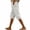 S01 White, variant on Bermuda Cotton Linen Shorts for Women High Rise 4 Pockets Stretch Waist Long Shorts Beach Holiday Cropped Pants White L