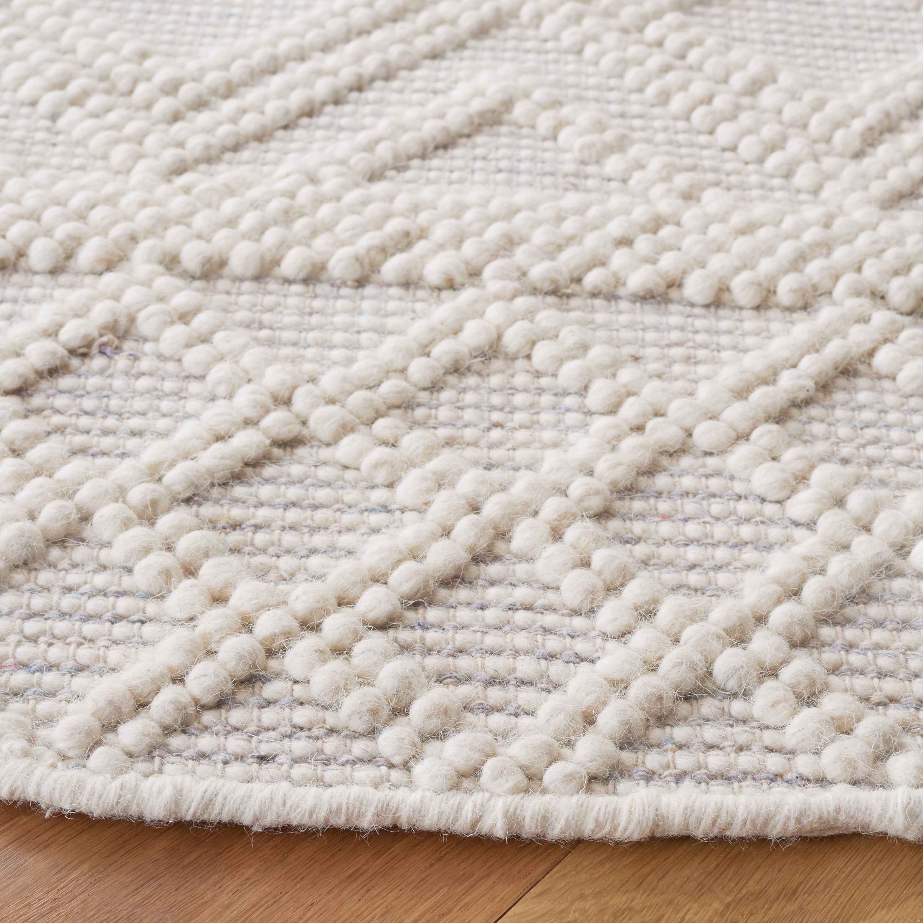 SAFAVIEH Natura Katie Southwestern Wool Area Rug, Ivory/Blue, 6' x 6' Round