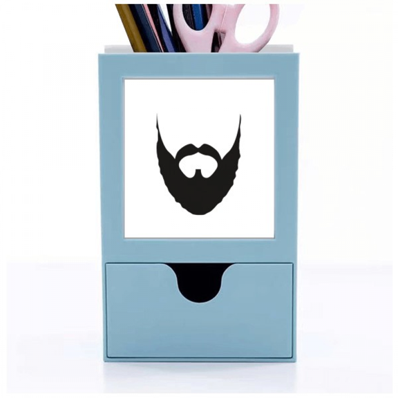 Part Beard Man Expression Desk Supplies Organizer Pen Holder Card