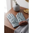 thumbnail image 5 of Gustave Winter PU Leather Gloves for Women Warm Thermal Fleece Lined Gloves Elegant Bowknot Touchscreen Texting Driving Cycling Gloves, Gray, 5 of 6