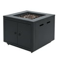 thumbnail image 3 of Christopher Knight Home 30" Square Propane Fire Pit Table with Lava Rocks and Lid, 40,000 BTU Steel Outdoor Patio Heater, Black, 3 of 13
