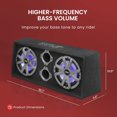 thumbnail image 2 of Pyle 10" Dual Subwoofer Box System - Slim Mount Truck & Car Audio Subwoofer Box - Rear Vented Design w/ Built-in Illuminating LED Lights, 2x500 Watts, 2 of 5