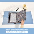 thumbnail image 3 of FORMRS 2 Pack Pencil Pouch for 3 Ring Binder with Clear Window Zipper Pen Case Stationery Organizer, Blue Floral Horses Pattern, 3 of 6