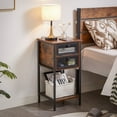 thumbnail image 2 of VECELO Nightstand with 2 Flip Drawer and Storage Shelf, Industrial End Table Bedside Sofa Table for Living Room Bedroom Office, Brown, 2 of 8