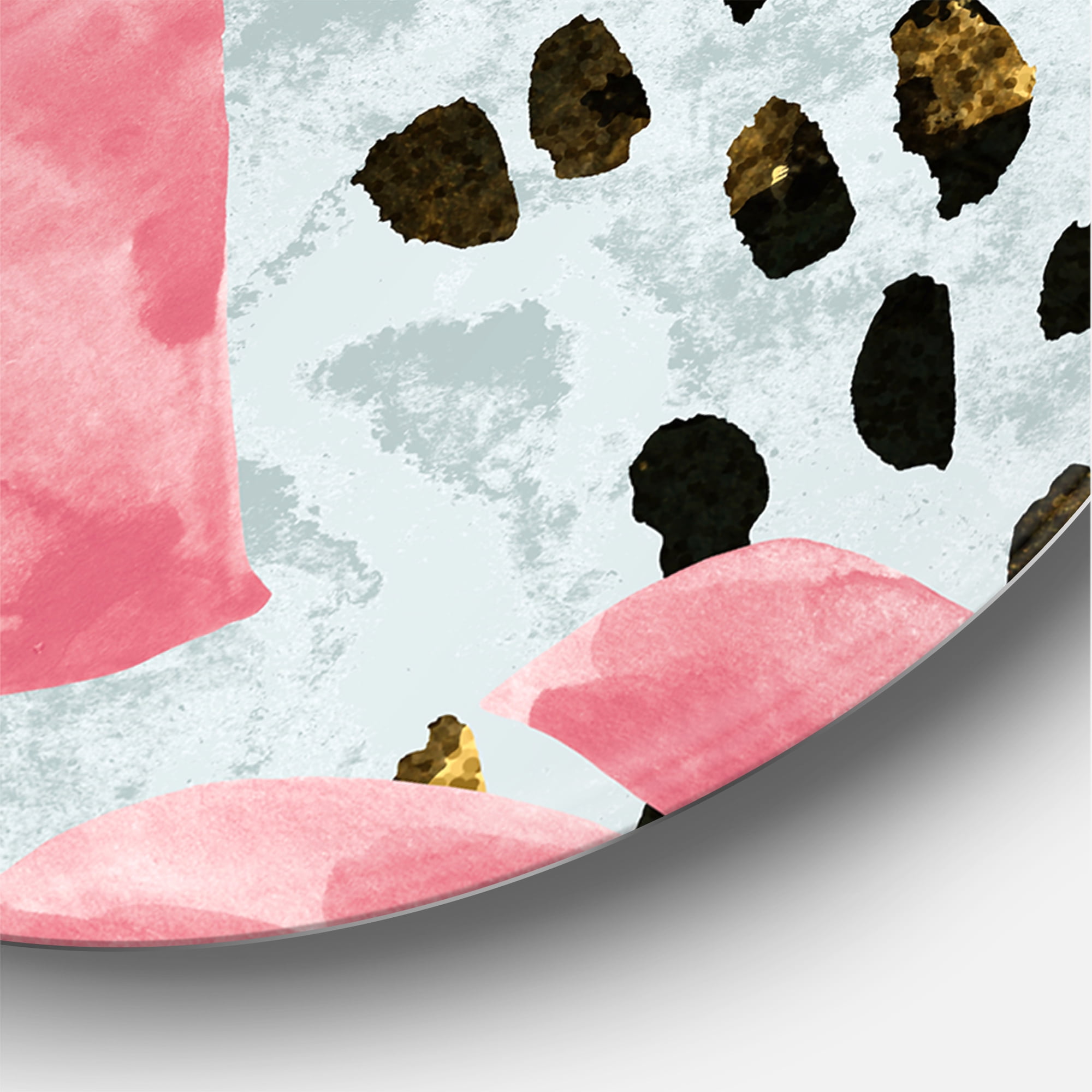 Rough Brush Strokes Pink Colored Monstera II 11 in x 11 in Painting Art Prints, by Designart