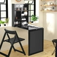 thumbnail image 3 of Giantex Folding Desk, Wall Mounted Fold Out Desk w/Storage Shelves & Hooks, Floating Corner Desk for Small Spaces, Black, 3 of 8