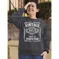 thumbnail image 2 of 50th Birthday VINTAGE 1973 Crewneck Sweatshirt, S, Charcoal, 2 of 3