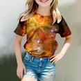 thumbnail image 2 of Summer Girls T Shirts Fashion Galaxy Casual Tie Dye Graphic Tees Short Sleeve Round Neck Tee Blouse Gold Birthday Gift 4-5T, 2 of 4