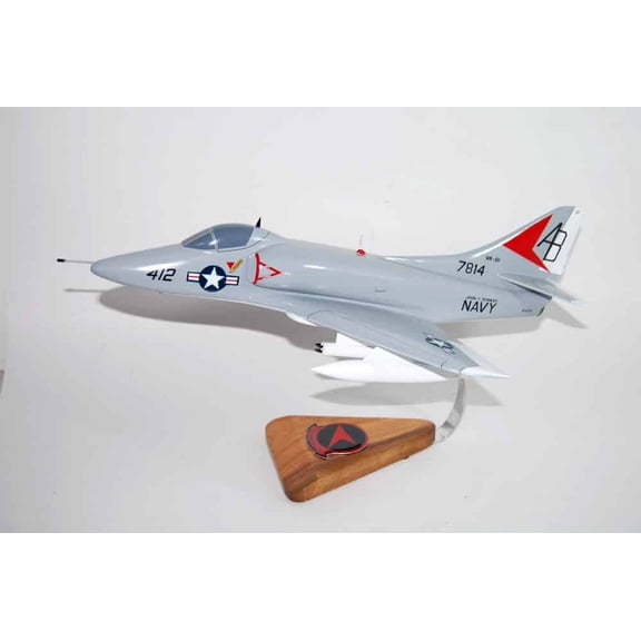 VA-81 Sunliners A-4c 1973 USS Kennedy Model, 1/27th Scale, Mahogany, Navy
