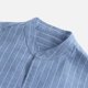 thumbnail image 2 of Camisas De Vestir Para Hombre Azul de algodón rayado 7 puntos camisa casual camisa de verano camisa de hombres Top Men's blusa (Blue, XXL), 2 of 6
