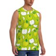 thumbnail image 2 of Bingfone Green Apple Pattern Men's Tank Tops Workout Sleeveless Tee Shirts Running Beach Tanks for Men-X-Large, 2 of 4