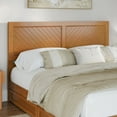 thumbnail image 4 of Clayton King Wood Platform Bed with Panel Footboard & Trundle in Light Toffee, 4 of 10