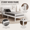thumbnail image 6 of Ktaxon Twin Bed Frame,Solid Pine Wood Twin Platform Bed Frame, Bedroom Twin Bed with Headboard for Adults, White, 78.94"L*42.44"W*39.17"H, 6 of 10