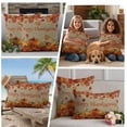 thumbnail image 5 of Thanksgiving Maple Outdoor Waterproof Pillow Covers, Fall Pumpkin Leaves Farmhouse Retro Brown Decorative Square Throw Pillowcase Sofa Cushion Sham for Patio/Couch/Chair, 16"x16" 2 Pack, 5 of 8