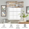 thumbnail image 6 of Kitchen Valances for Window, Abstract Marble Texture Pattern Light Filtering Rod Pocket Valance Curtain, Gray Gold Gradient Short Curtains Window Topper for Bedroom Bathroom Living Room 60x18in, 6 of 9