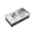 thumbnail image 7 of 33" Kitchen Sink Undermount Double Bowl Stainless Steel Drop-In Bar Sink, 7 of 7