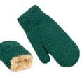 thumbnail image 3 of KHONTS Winter Warm Mittens for Women Knitted Gloves Mittens Warm Soft Lining Gloves Accessories Green One Size, 3 of 9