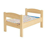 IKEA Duktig Doll Bed with Bedlinen Set, Pine, Multicolor