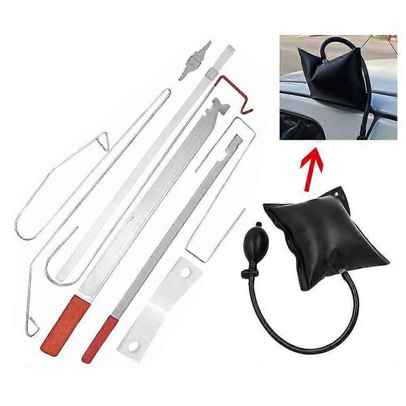 Kit de herramientas de emergencia para abrir y cerrar la puerta del coche + bomba de aire negra universal