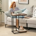 thumbnail image 4 of Gymax Cat Tree & C- Shaped Cat Side Table w/ Scratching Board Hanging Toy Rustic Brown, 4 of 10