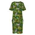 thumbnail image 3 of Lemurs-Vestido largo de verano para mujer traje holgado con bolsillos estilo veraniego a la moda, 3 of 6