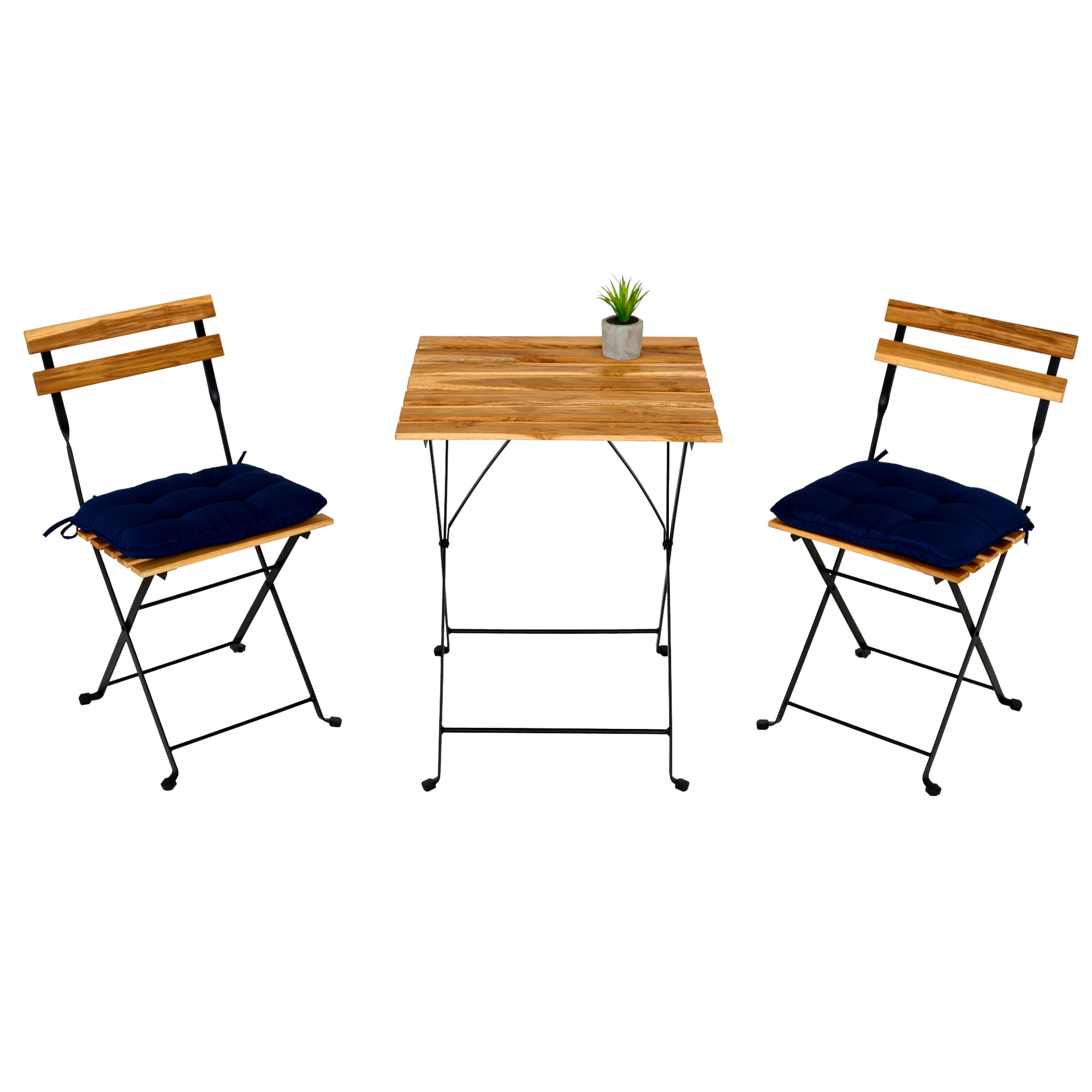 Buy Seizeen 3 Pieces Outdoor Bistro Set, Solid Wood Folding Table and