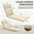 thumbnail image 2 of Kimunuk Outdoor Chaise Lounge Cushions set of 2, 72" x 21" x 4" Waterproof Pool Beach Recliner Replacement Cushions with Ties, Cream, 2 of 7