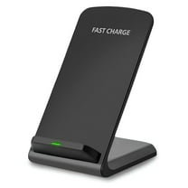 GJX Upgraded Fast Wireless Charger, Wireless Charging Stand Compatible Galaxy S20/S10/S9/S8/S7 Edge/Note 10 /9/8 & Qi Charger Compatible iPhone 11/11 Pro/11 Pro Max/XR/XS Max/XS/X/8/8 Plus - Black