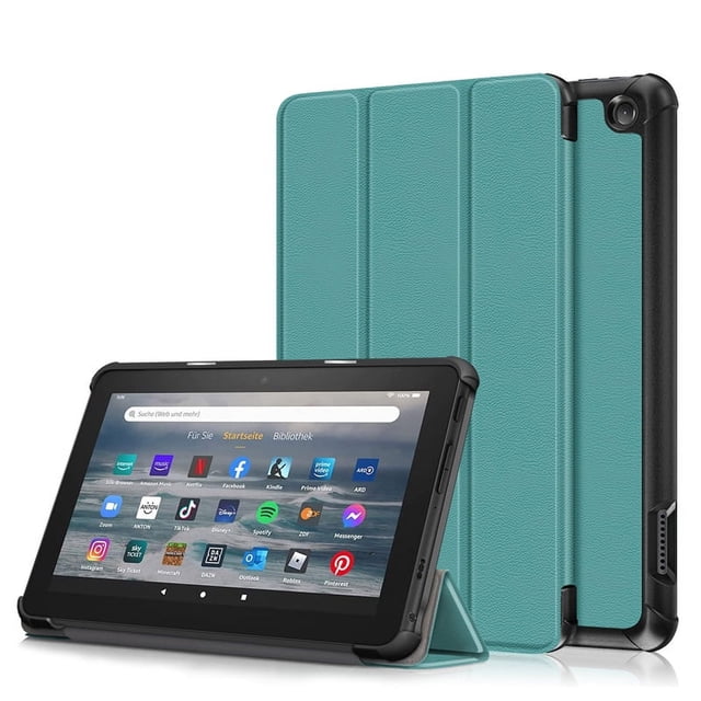 For All-New Fire 7 Fire7 2022 Case Folding Stand Magnetic Hard PC Back Cover for Amazon Fire 7 2022 Tablet Case 12th Generation Dark Green Fire 7 2022 12th Gen