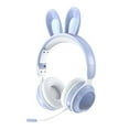 thumbnail image 1 of Tarjeta plegable que brilla intensamente dibujos animados teléfono móvil ordenador Universal Orejas de conejo auriculares inalámbricos Bluetooth auriculares femeninos, 1 of 1