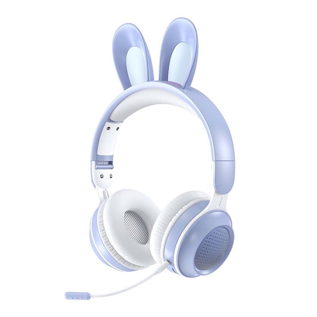 Tarjeta plegable que brilla intensamente dibujos animados teléfono móvil ordenador Universal Orejas de conejo auriculares inalámbricos Bluetooth auriculares femeninos