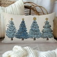 thumbnail image 2 of Christmas Throw Pillow Cover 12x20 Inch Light Blue Christmas Tree Decorations Outdoor Winter Holiday Xmas Decorative Lumbar Throw Pillow Case for Home Sofa Couch Bedroom Living Room Decor, 2 of 6