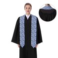 thumbnail image 4 of Hirioo Blue Roses for 72" Graduation Shawl Stole Unisex Adults Graduation Sash Honor Graduation Stole for High School and College-Flattened, 4 of 7