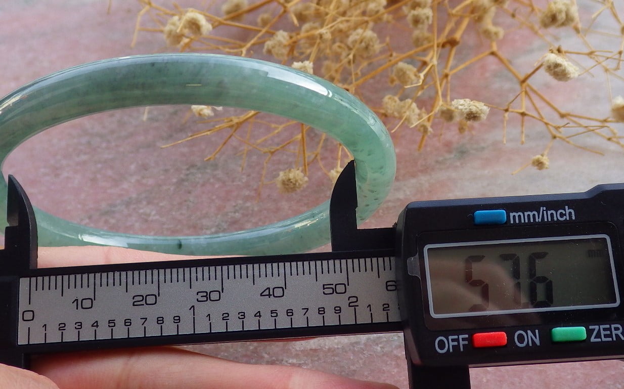 Icy Green Natural A JADE Jadeite Circle Bangle Bracelet 58 mm 683733 TN