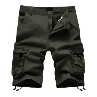 Walmart Men's Stretch Zip Cargo Pant Shorts, Solid Black, Size M