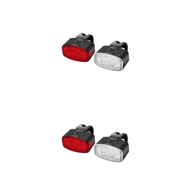 Soidarity 2 luces para bicicleta, lámpara para manillar, suministros para ciclismo, equipo frontal recargable impermeable para exteriores, rojo+blanco Luz delantera + trasera 2piezas