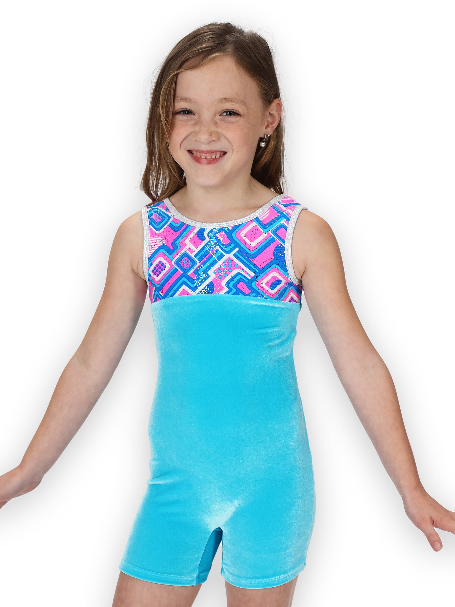 Teal Blue and Green Collection Leap Gear Gymnastics Biketard/Unitard for Girls Turquoise