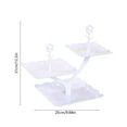thumbnail image 2 of Oggfader White Plastic Tiered Dessert Stand - Fruit Snack Display Rack for Wedding Party Coffee Table, Easy-Assemble, 2 of 6
