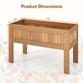thumbnail image 3 of Costway Wooden Elevated Planter Box with Solid Wood Frame & Sturdy Legs Slatted Bottom, 3 of 10