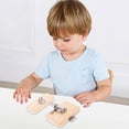 thumbnail image 3 of EXHUMKY Toddler Activity Board Wooden Light Brown 1Set for Fine Hand Movement Practice, 3 of 5
