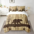 thumbnail image 2 of jejeloiu Wild Bear Bedding Comforter Set 7pcs,Bear Paw Print Queen Bedding Sets,Old Barn Door Queen Sheet Sets For Teens Kids,Ultra Soft Home Decor, 2 of 8
