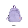 thumbnail image 2 of Backpack Solid Color Replacement Zipper Breathable Dual Strap Simple Style Large Capacity Polyester Lining Schoolbag Purple, 2 of 10