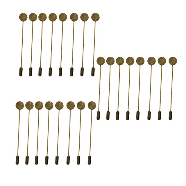 Bandeja redonda plana Pasadores de solapa Broches de seguridad de acero inoxidable Sombreros de camisa Accesorios para hacer bisutería DIY Regalos Tapón de perla plateada Paquete de 24 Inevent HA010770-02B