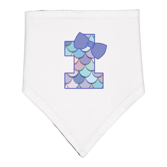 Inktastic 1st Birthday Mermaid 1 Year Old Baby Bandana Bib